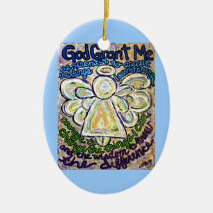 Ornamento De Cerâmica Serenity Prayer Angel Painting Ornament Pendente