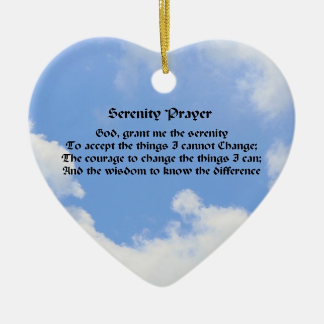 Ornamento De Cerâmica Serenity Prayer Blue Sky Inspiração (Frente)