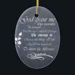 Ornamento De Cerâmica Serenity Prayer Chalkboard Gifts - tenda de colhei<br><div class="desc">A maravilhosa Oração da Serenidade lê: Deus me conceda a serenidade para aceitar as coisas que não posso mudar, a coragem para mudar as coisas que posso e a sabedoria para saber a diferença. Ele é escrito em fontes e texto no estilo quadro-pessoal autêntico. Isso faz um belo amor, presente...</div>
