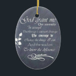 Ornamento De Cerâmica Serenity Prayer Chalkboard Gifts - tenda de colhei<br><div class="desc">A maravilhosa Oração da Serenidade lê: Deus me conceda a serenidade para aceitar as coisas que não posso mudar, a coragem para mudar as coisas que posso e a sabedoria para saber a diferença. Ele é escrito em fontes e texto no estilo quadro-pessoal autêntico. Isso faz um belo amor, presente...</div>
