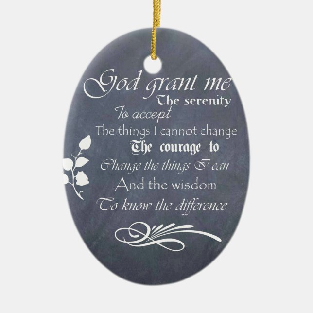 Ornamento De Cerâmica Serenity Prayer Chalkboard Gifts - tenda de colhei (Frente)