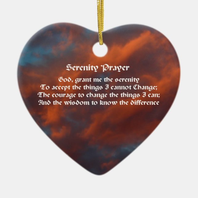 Ornamento De Cerâmica Serenity Prayer Morning Sky Inspiration (Frente)