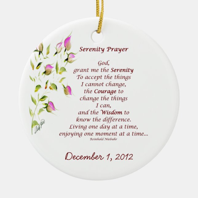 Ornamento De Cerâmica Serenity Prayer Ornament (Frente)