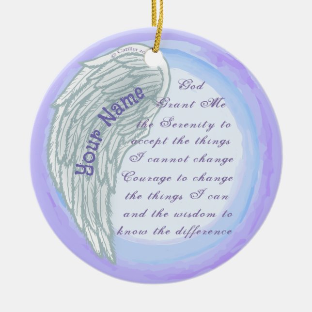 Ornamento De Cerâmica Serenity Prayer Ornament Christian (Frente)