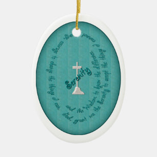 Ornamento De Cerâmica Serenity Prayer Oval Ornament