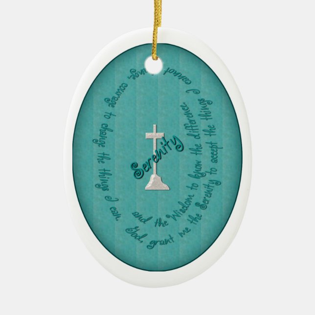 Ornamento De Cerâmica Serenity Prayer Oval Ornament (Frente)