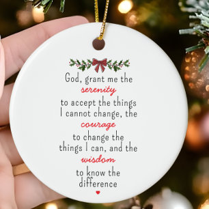 Ornamento De Cerâmica Serenity Prayer Personalizado Natal