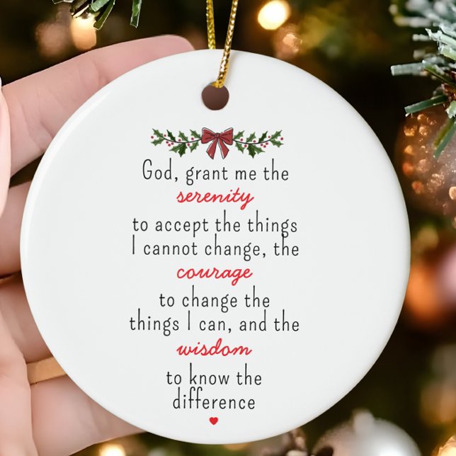 Ornamento De Cerâmica Serenity Prayer Personalizado Natal (Criador carregado)