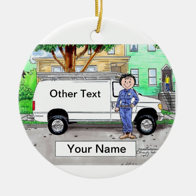 Ornamento De Cerâmica Service Van, White - Mulher (Frente)