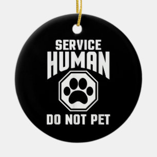 Ornamento De Cerâmica Serviço Humano design Não Faça Carinho Citação Div