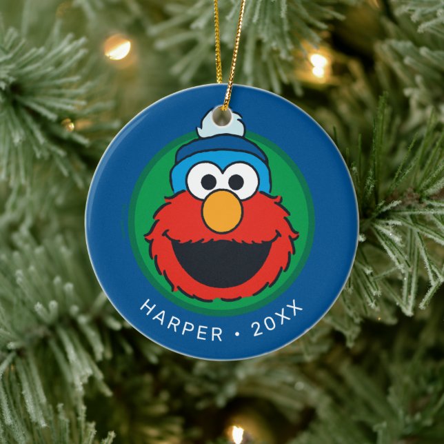 Ornamento De Cerâmica Sesame Street Elmo Winter Elmo Beanie (Árvore)