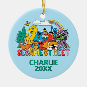 Ornamento De Cerâmica Sesame Street Onda Arco-íris