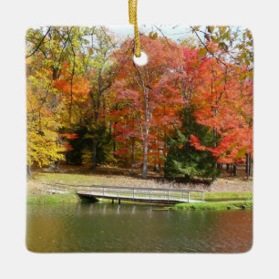 Ornamento De Cerâmica Sete Primaveras Call Bridge III Autumn Landscape