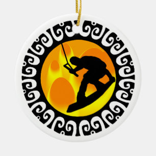 ORNAMENTO DE CERÂMICA SETTER DO PALCO DE WAKEBOARD