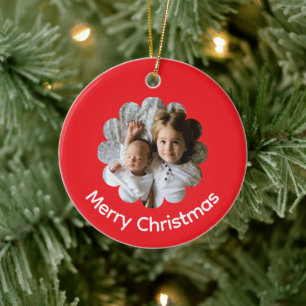 Ornamento De Cerâmica Seu Foto Personalizada Feliz Natal