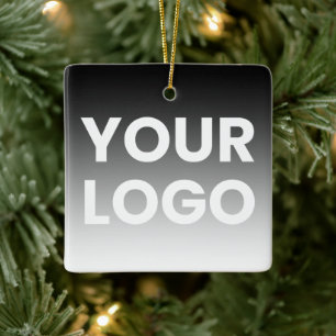 Ornamento De Cerâmica Seu logotipo e gradiente de cor moderno editável