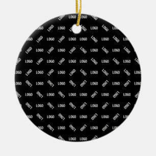 Ornamento De Cerâmica Seu logotipo / imagem   padrão geométrico moderno 