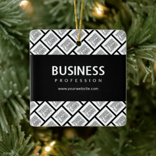 Ornamento De Cerâmica Seu logotipo padrão ladrilhado e nome comercial ed