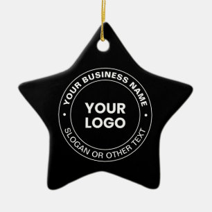 Ornamento De Cerâmica Seu Logotipo   Texto e Elementos Modernos Editávei