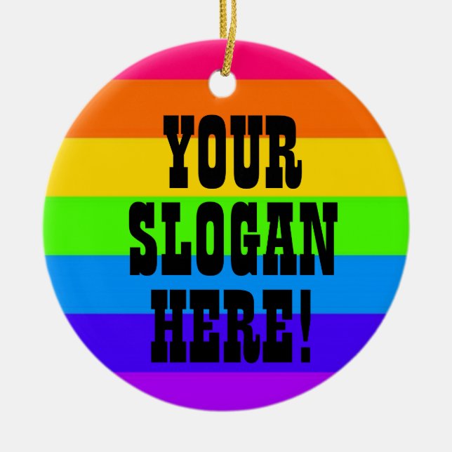 ORNAMENTO DE CERÂMICA SEU SLOGAN AQUI! (Frente)
