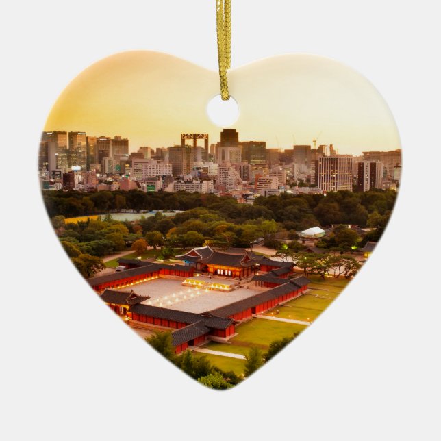 Ornamento De Cerâmica Seul Coreia do Sul Skyline (Frente)