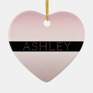 Ornamento De Cerâmica Seus Ombre cor-de-rosa   fino conhecido & listras