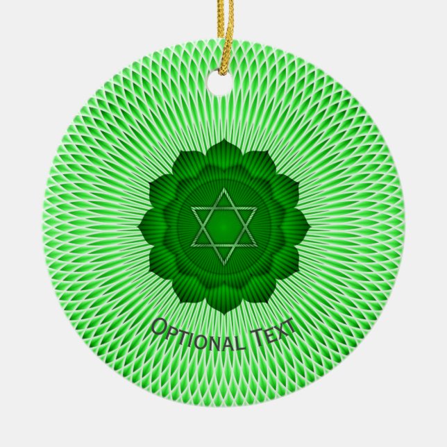 Ornamento De Cerâmica Seven Chakras Heart Chakra Yoga Design (Frente)