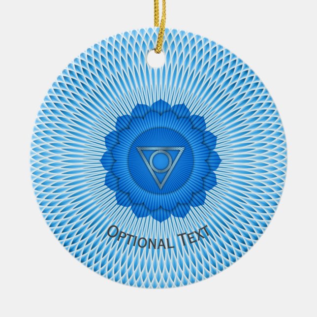 Ornamento De Cerâmica Seven Chakras Throat Chakra Yoga Design (Frente)
