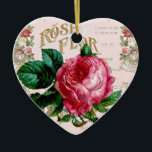 Ornamento De Cerâmica SHABBYCHIC Inglês Rosa vintage rosa<br><div class="desc">Adorável shabbychic vintage rosa decoupage style design por LeahG. Tipografia francesa, estilo Paris modaUma surpreendente design no estilo de desacoplamento shabbychic de LeahG, com dois amantes parisienses, um casal antigo estilo vintage. Rosa romântica, flores, flores, flores, homem, mulher, árvore. Adoráveis acessórios, presentes e objetos decorativos para sua casa. Acessórios temáticos...</div>