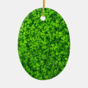 Ornamento De Cerâmica Shamrock Clovers Green Irish Símbolo Irlanda