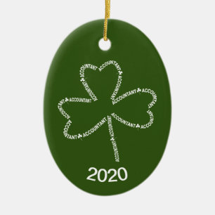 Ornamento De Cerâmica Shamrock de Texto Contador