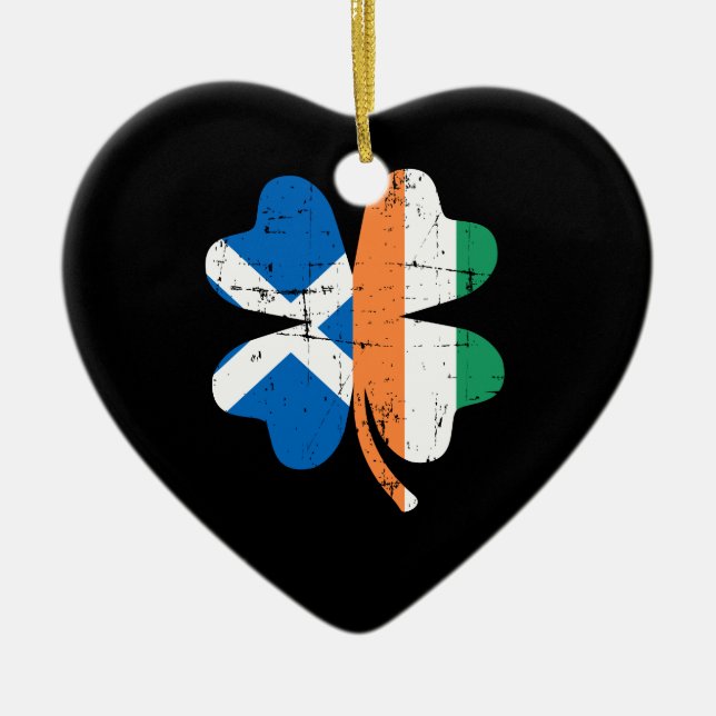 Ornamento De Cerâmica Shamrock Ireland Escócia (Frente)