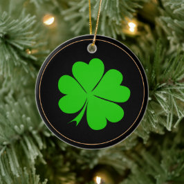 Ornamento De Cerâmica Shamrock & Irish luck clover leaf / Natal