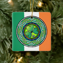 Ornamento De Cerâmica Shamrock irlandês