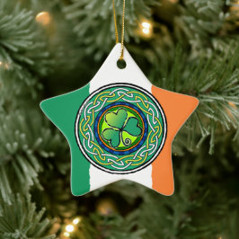 Ornamento De Cerâmica Shamrock irlandês