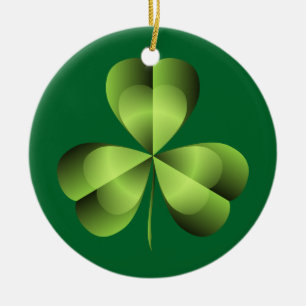 Ornamento De Cerâmica Shamrock Three Leaf Clover Graphic