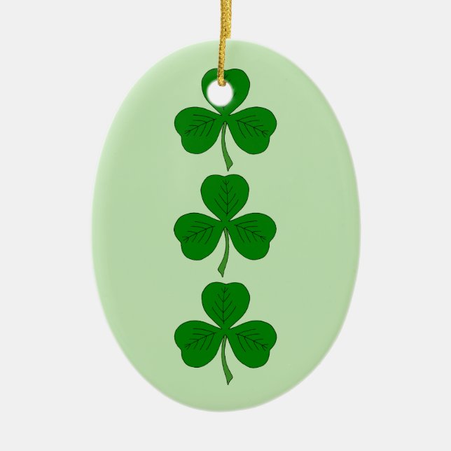 Ornamento De Cerâmica Shamrock Trio (Frente)