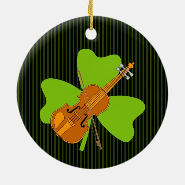 Ornamento De Cerâmica Shamrock Violin (Traseira)