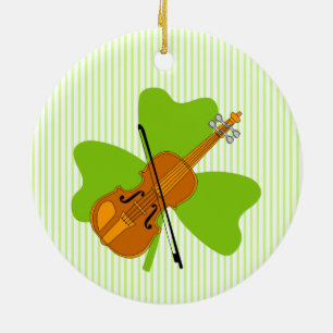 Ornamento De Cerâmica Shamrock Violin
