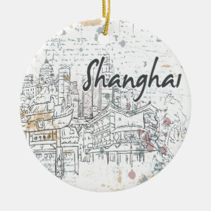 Ornamento De Cerâmica Shanghai