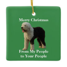 Sheepdog do Natal com mensagem do feriado