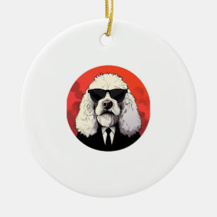 Ornamento De Cerâmica Sheepdog Dog Businessman