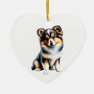Ornamento De Cerâmica Sheepdog Personalizado