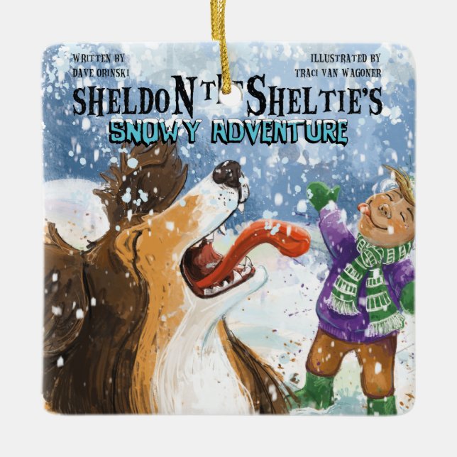 Ornamento De Cerâmica Sheldon o Sheltie (Frente)