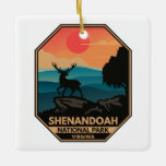 Ornamento De Cerâmica Shenandoah National Park Deer Minimamente Emblem R<br><div class="desc">Vetor de Shenandoah trabalho de arte design. A Skyline Drive tem seu comprimento,  e uma vasta rede de trilhas inclui uma seção da trilha Appalachian de longa distância.</div>