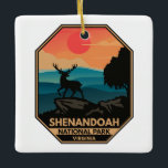 Ornamento De Cerâmica Shenandoah National Park Deer Minimamente Emblem R<br><div class="desc">Vetor de Shenandoah trabalho de arte design. A Skyline Drive tem seu comprimento,  e uma vasta rede de trilhas inclui uma seção da trilha Appalachian de longa distância.</div>