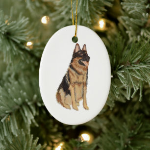 Ornamento de cerâmica Shepard Alemão Pet Personali