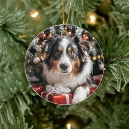 Ornamento De Cerâmica Shepherd Christmas australiano