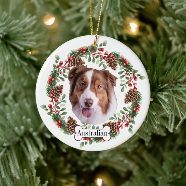 Ornamento De Cerâmica Shepherd dog Personalizado Pet Ornament (Árvore)