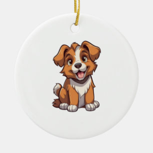 Ornamento De Cerâmica Shepherd Puppy australiano Kawaii